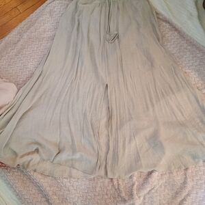 Flowy Beige Maxi Skirt